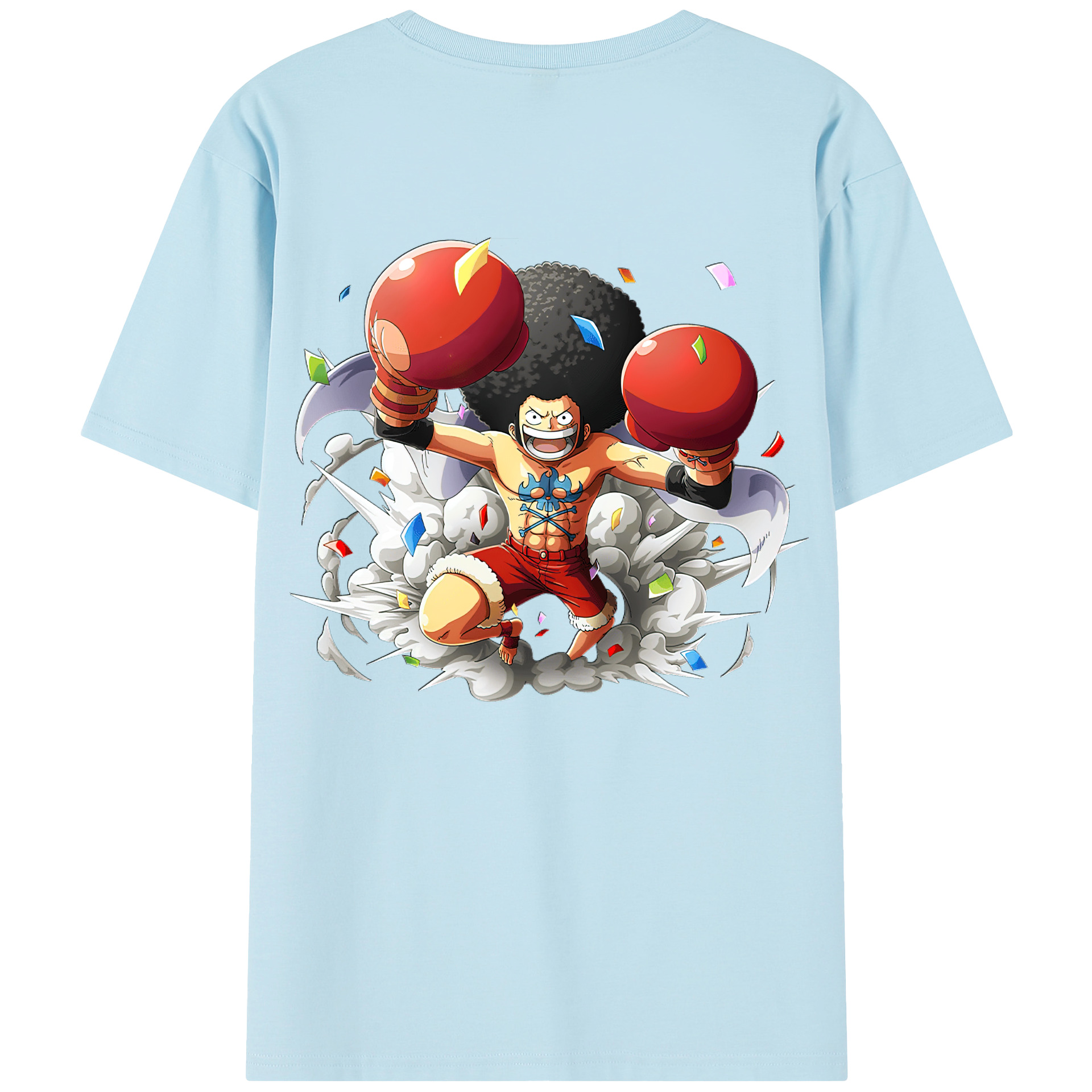 ワンピース モンキー・D・ルフィ ONE PIECE Monkey D. Luffy 綿100％半袖Tシャツ（背面プリント）